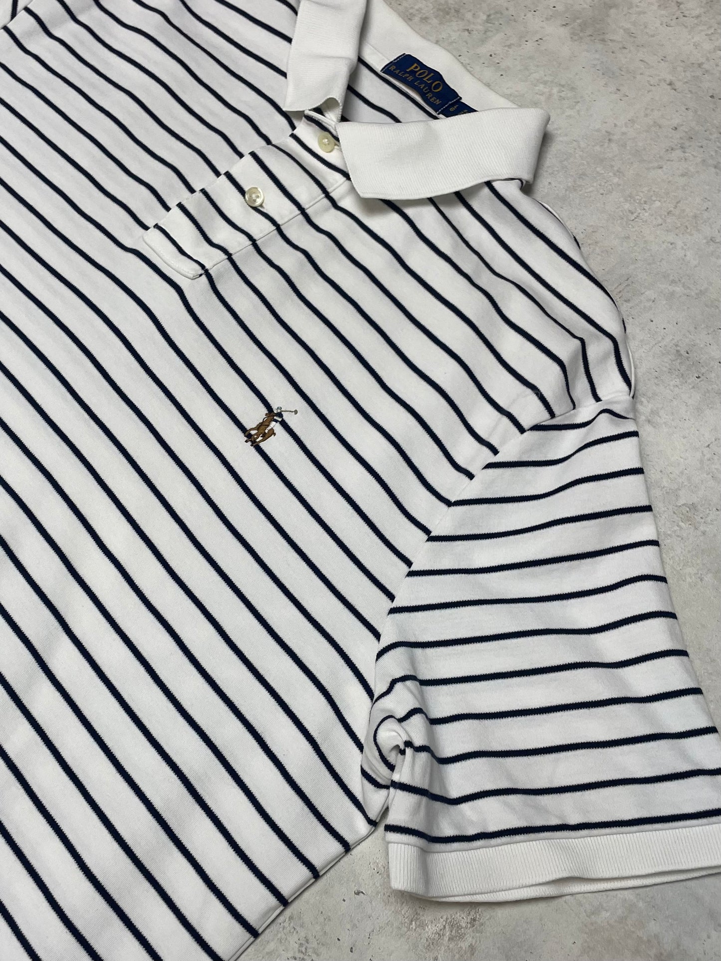 Ralph Lauren Poloshirt Kurz Blau/Weiß L