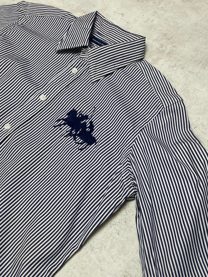 Ralph Lauren Bluse Dunkelblau/Weiß M