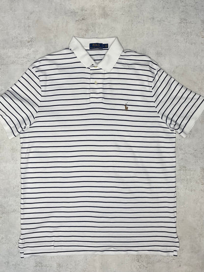 Ralph Lauren Poloshirt Kurz Blau/Weiß  L