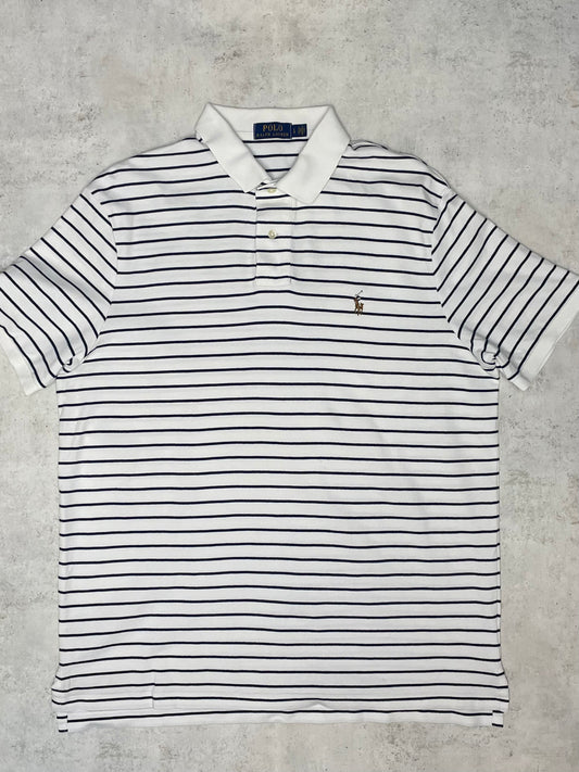 Ralph Lauren Poloshirt Kurz Blau/Weiß  L