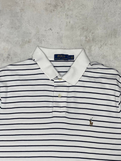 Ralph Lauren Poloshirt Kurz Blau/Weiß  L